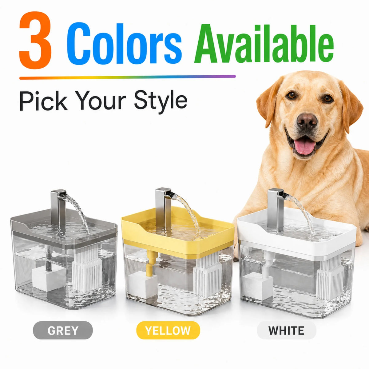 GIOVORA Pet Water Fountain
