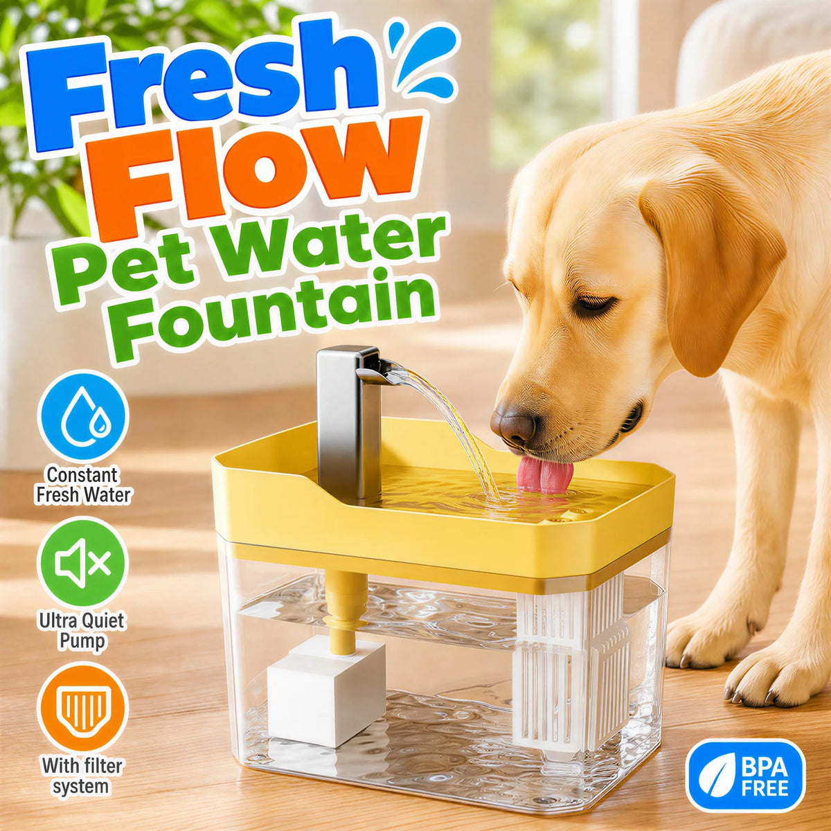 GIOVORA Pet Water Fountain